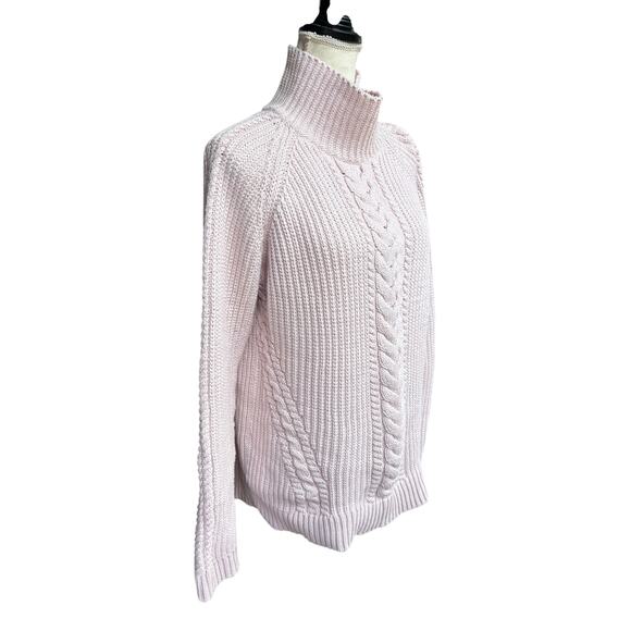 Lululemon Athletic Bring The Cozy Turtleneck Cable Knit Sweater Misty Pink - 10 - Picture 3 of 6
